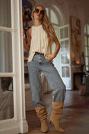 Top en maille écru femme évasé tendance Isaac