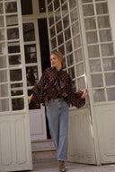 Chemise ample à pois femme hiver marron tendance Caitlin