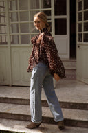 Chemise ample à pois femme hiver marron tendance Caitlin