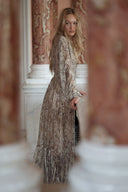 Robe longue femme paillette Edwige fluide hiver tendance