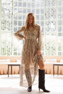 Robe longue femme paillette Edwige fluide hiver tendance