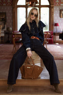 Chemise en jean courte brut femme hiver avec volants Penelope