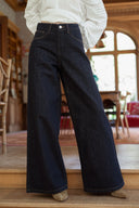 Jean taille brut large femme tendance Baker