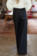 Jean taille brut large femme tendance Baker