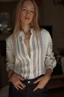 Chemise en gaze de coton femme brodée tendance hiver Dova