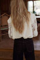 Chemise en gaze de coton femme brodée tendance hiver Dova