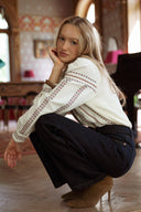 Chemise en gaze de coton femme brodée tendance hiver Dova