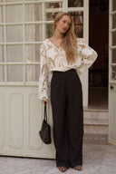 Blouse dentelle écru femme Solly décolleté V