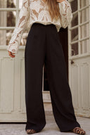 Pantalon fluide noir taille haute femme Cruz