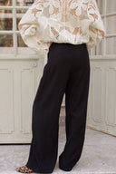 Pantalon fluide noir taille haute femme Cruz