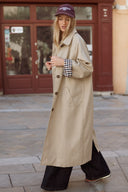 Trench long femme beige tendance loose Come