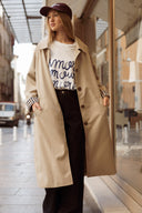 Trench long femme beige tendance loose Come