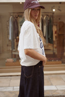 Tee-shirt blanc oversize manches courtes femme Amor tendance hiver