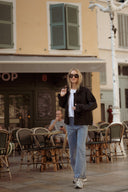 Veste matelassée femme noir brodée automne tendance Péplum