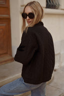 Veste matelassée femme noir brodée automne tendance Péplum