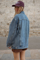 Veste en jean femme oversize bleu moyen tendance hiver Pipper