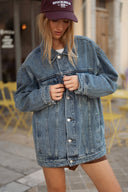 Veste en jean femme oversize bleu moyen tendance hiver Pipper
