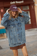 Veste en jean femme oversize bleu moyen tendance hiver Pipper
