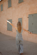 Salopette en jean femme été vintage souple bleu clair Salma