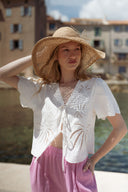 Blouse blanche femme été à nouer Amber