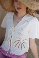 Blouse blanche femme été à nouer Amber