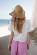 Blouse blanche femme été à nouer Amber