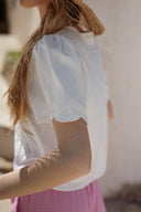 Blouse blanche femme été à nouer Amber