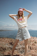 Tee-shirt blanc été femme tendance Amour Eden