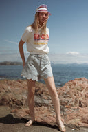 Tee-shirt blanc été femme tendance Amour Eden