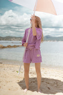 T.shirt et short été femme en éponge ensemble violet Peyton