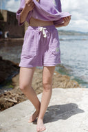 T.shirt et short été femme en éponge ensemble violet Peyton