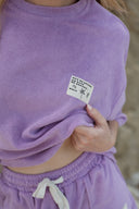 T.shirt et short été femme en éponge ensemble violet Peyton