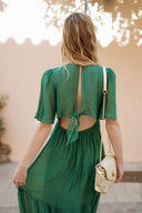 Robe longue femme été tendance rose cérémonie dos nu Ma collection capsule