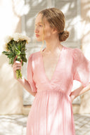 Robe longue femme été tendance rose cérémonie dos nu Ma collection capsule