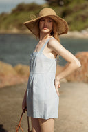 Combishort rayée femme été bleu ciel Lily