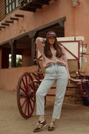 Gilet femme hiver rose pale tendance Nino doux et chaud