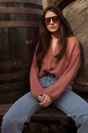 Gilet femme hiver vieux rose tendance Nino doux et chaud