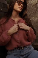 Gilet femme hiver vieux rose tendance Nino doux et chaud