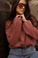 Gilet femme hiver vieux rose tendance Nino doux et chaud