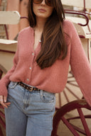 Gilet femme hiver vieux rose tendance Nino doux et chaud