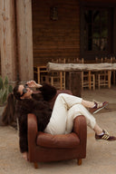 Veste fausse fourrure femme marron hiver tendance pas chère Constance