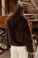 Veste fausse fourrure femme marron hiver tendance pas chère Constance