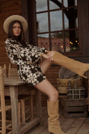 Combishort tendance hiver femme kaki oversize manches longues Féroé