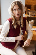 Gilet sans manches vintage polaire bordeaux hiver femme Ambroise American