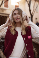 Gilet sans manches vintage polaire bordeaux hiver femme Ambroise American