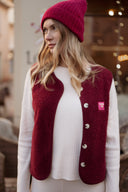 Gilet sans manches vintage polaire bordeaux hiver femme Ambroise American