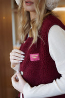 Gilet sans manches vintage polaire bordeaux hiver femme Ambroise American