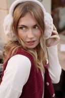 Gilet sans manches vintage polaire bordeaux hiver femme Ambroise American