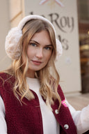 Gilet sans manches vintage polaire bordeaux hiver femme Ambroise American