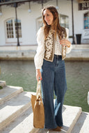 Gilet sans manches brodé femme kaki Maddox